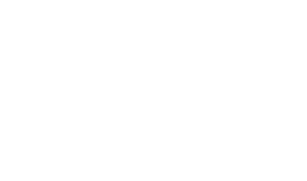 un logo blanco con un fondo negro