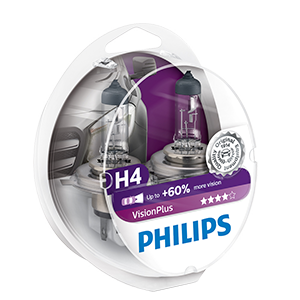 Bombilla halógena PHILIPS LONGLIFE ECOVISION 12V H4 60/55W X2