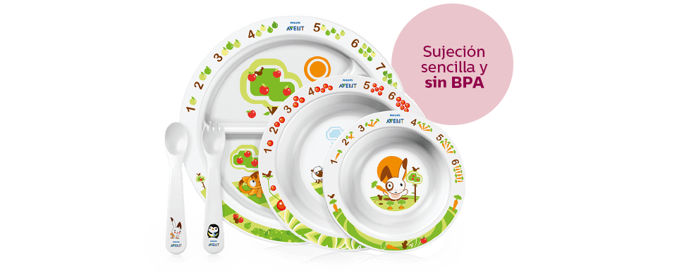 Set para la hora de comer Philips Avent para niños pequeños con agarre fácil y sin BPA