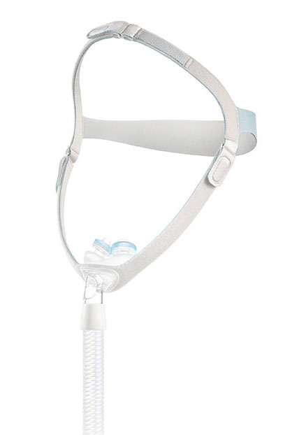 una mascarilla cpap blanca con un tubo
